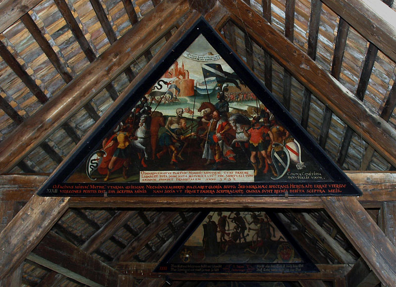 橋の屋根裏に描かれた死神の絵