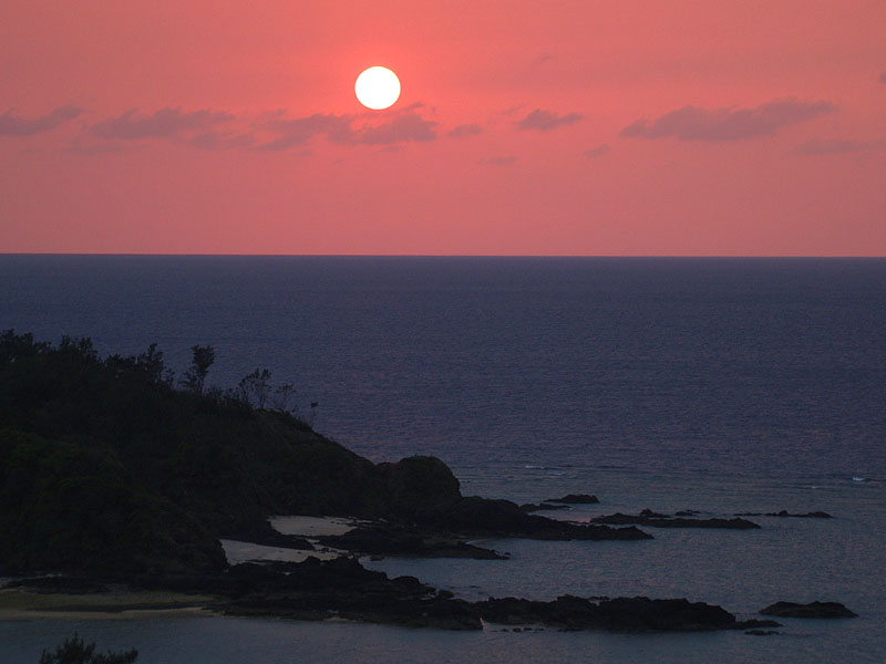 感動的な東シナ海の落日