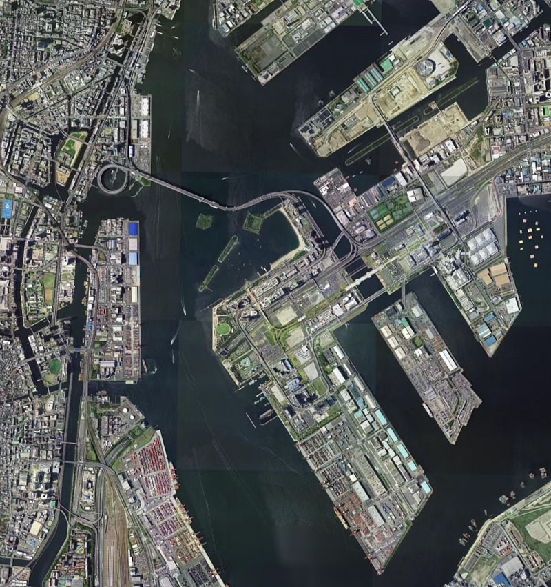 東京港の衛星写真