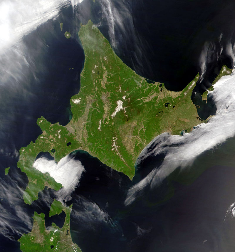 北海道の衛星写真  2001.5.30