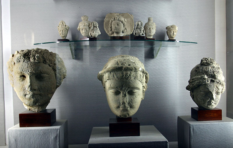 タキシラ美術館に並べられた頭部
