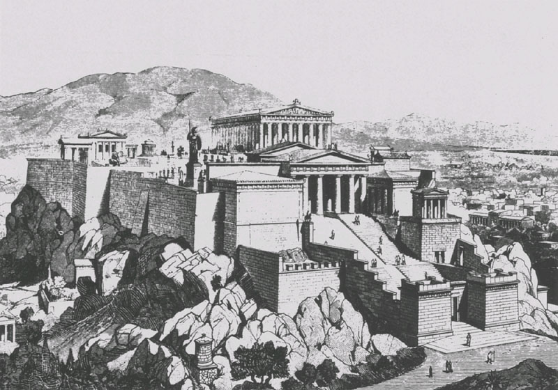 古典時代のパルテノン神殿復元図