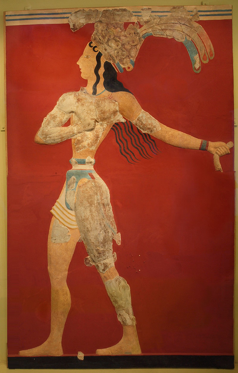 浮彫壁画「ユリの王子」/イラクリオン考古学博物館