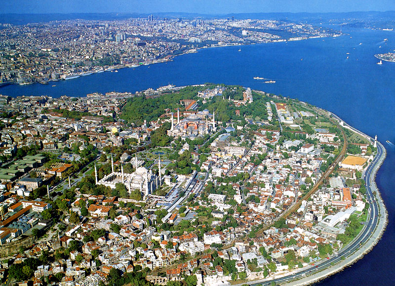 イスタンブール旧市街（世界遺産）の鳥瞰図