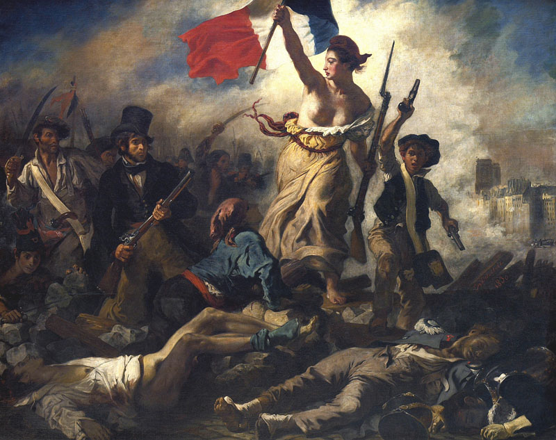 民衆を導く自由の女神（1830年　ウジェーヌ・ドラクロワ）