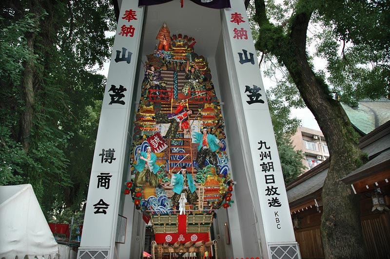 櫛田神社に常設展示の飾り山笠（新選組至誠之勇）