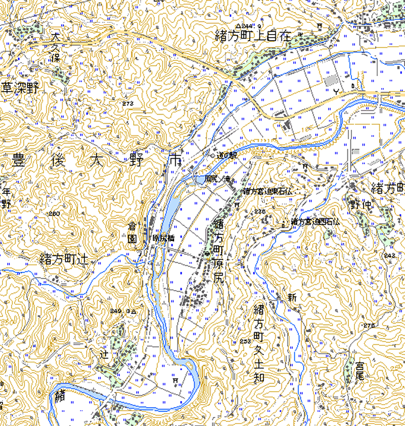 緒方町の地図